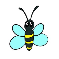  vector illustration of a multi-colored bee on a white background