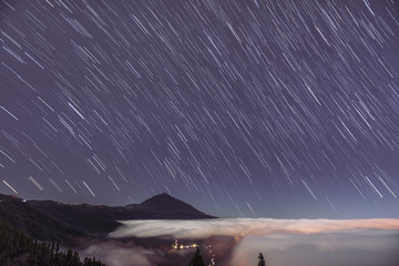 landscape with star trail