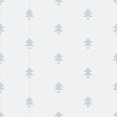 Minimal Christmas Tree seamless vector pattern.
