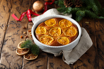 Festive orange pie with spices