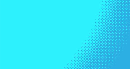 Blue halftone pop art background abstract vector comics style blank layout template with clouds beams and isolated dots pattern. For sale banner for your designe 1960s. with copy space eps10