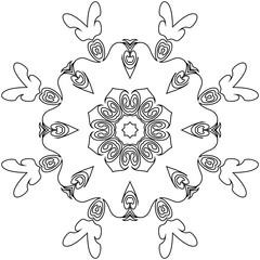Coloring of ethnic round mandala flower pattern