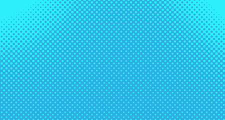 Blue halftone pop art background abstract vector comics style blank layout template with clouds beams and isolated dots pattern. For sale banner for your designe 1960s. with copy space eps10