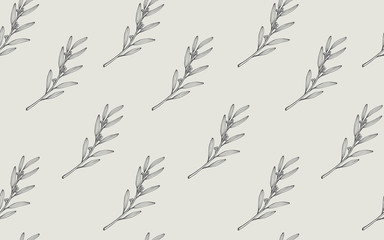 Hand drawn seamless pattern with branches. Vector