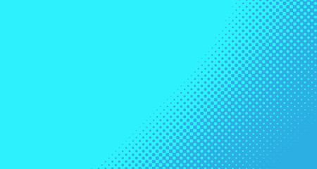 Blue halftone pop art background abstract vector comics style blank layout template with clouds beams and isolated dots pattern. For sale banner for your designe 1960s. with copy space eps10