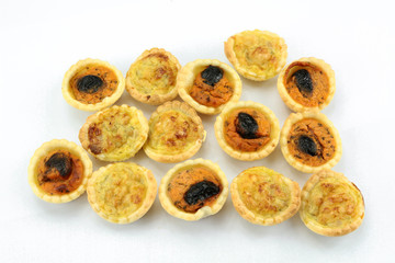 salty tartlets for the aperitif isolated