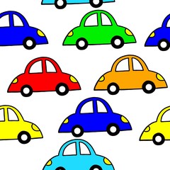  vector illustration pattern baby cars on a white background