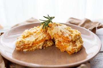 pumpkin pie with cheese