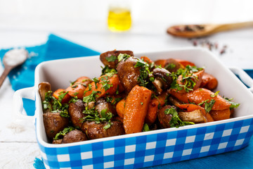 baked vegetables with parsley