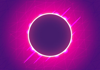 Abstract light circle geometric on pink purple background