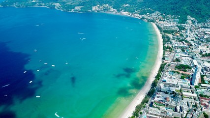 Aerial view of Patong beach Thailand