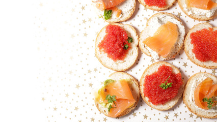 canape with salmon and caviar