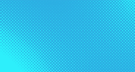 Blue halftone pop art background abstract vector comics style blank layout template with clouds beams and isolated dots pattern. For sale banner for your designe 1960s. with copy space eps10