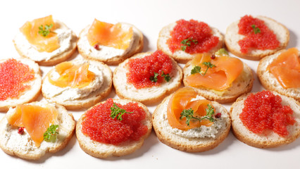 canape with salmon and caviar