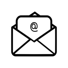 Email icon on white background.