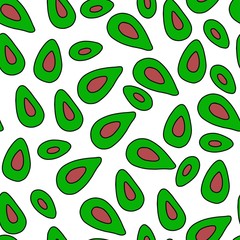  vector illustration of avocado pattern on a white background