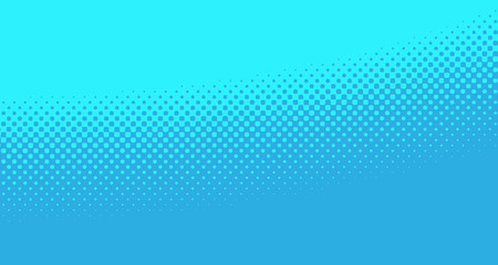 Blue halftone pop art background abstract vector comics style blank layout template with clouds beams and isolated dots pattern. For sale banner for your designe 1960s. with copy space eps10