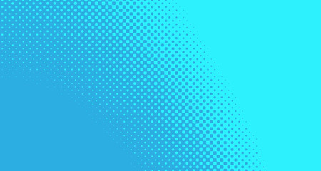 Blue halftone pop art background abstract vector comics style blank layout template with clouds beams and isolated dots pattern. For sale banner for your designe 1960s. with copy space eps10