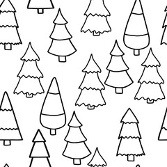  black and white christmas tree pattern vector illustration on white background