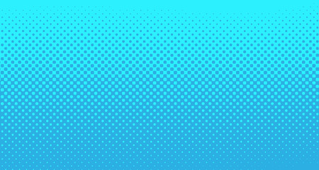 Blue halftone pop art background abstract vector comics style blank layout template with clouds beams and isolated dots pattern. For sale banner for your designe 1960s. with copy space eps10