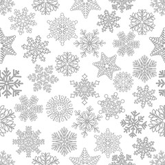 Naklejka na ściany i meble Christmas seamless pattern with cute snowflake