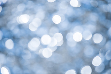Blue bokeh background created by neon lights