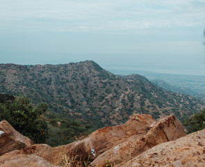 View of the hills of Kala Dungar in Kutch, Gujarat, India