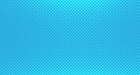 Blue halftone pop art background abstract vector comics style blank layout template with clouds beams and isolated dots pattern. For sale banner for your designe 1960s. with copy space eps10