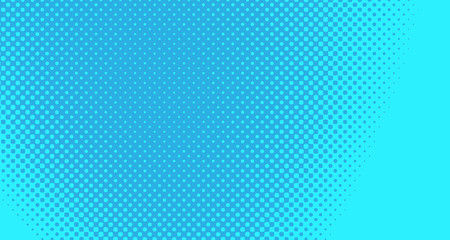 Blue halftone pop art background abstract vector comics style blank layout template with clouds beams and isolated dots pattern. For sale banner for your designe 1960s. with copy space eps10