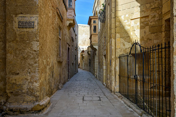 Narrow street of medieval castle