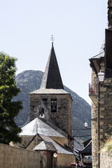 The tower of a church in Valle de Arán, Spain