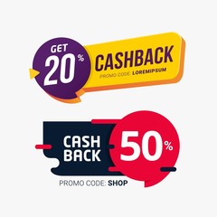 Cashback tags vector badges template design vector illustration