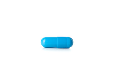 Capsule pill isolated on white background, close up