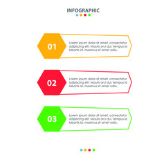 Infographic colorful 3 point banner  text columns vector illustration