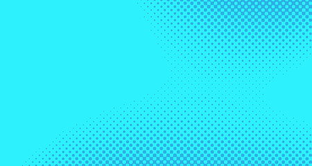 Blue halftone pop art background abstract vector comics style blank layout template with clouds beams and isolated dots pattern. For sale banner for your designe 1960s. with copy space eps10