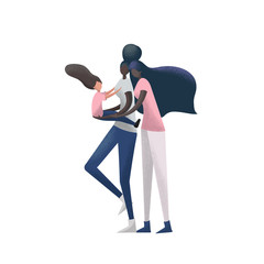 Lesbian Couple Adoption. Lgbt family. Two african american moms with daughter. Lesbian parents with adopted child. Non-traditional family.