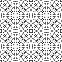 Fototapeta premium Abstract thin line seamless pattern. Linear ornamental geometric background. Wrapping paper. Vector illustration. 