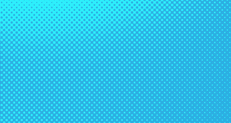 Blue halftone pop art background abstract vector comics style blank layout template with clouds beams and isolated dots pattern. For sale banner for your designe 1960s. with copy space eps10