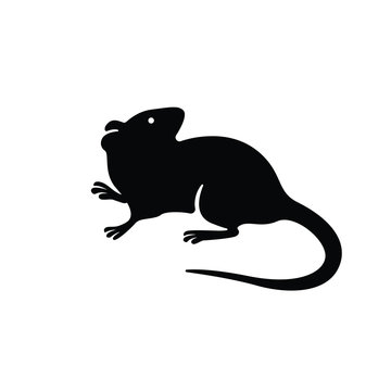 Rat silhouette logo. black mouse symbol vector.