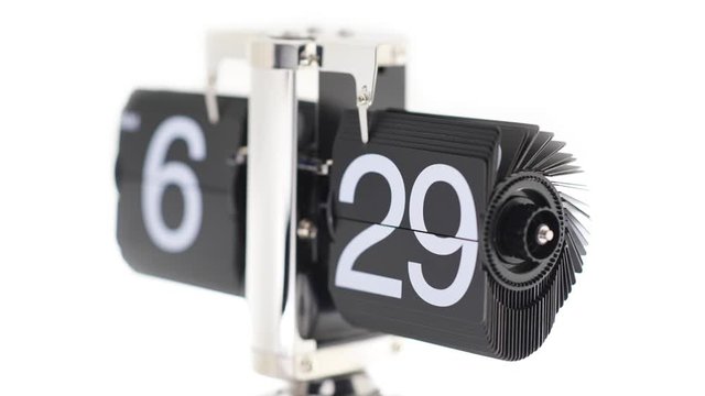 Flip Clock Showing at 6:30 a.m. in the Morning (slow motion)