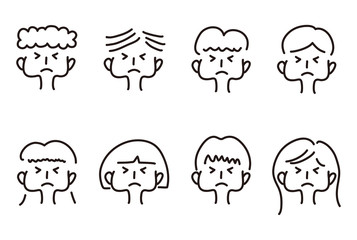 手描きの人物イラスト セット