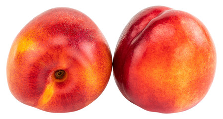 Nectarine fruit isolated on white background. Clipping Path