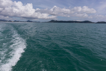 sea view in yacht cruise at Phuket, Thailand