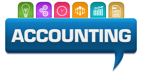 Accounting Blue Colorful Comment With Symbols On Top 