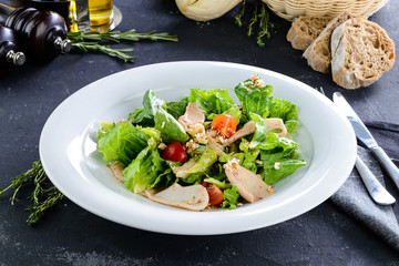 Seafood Salad with Shrimps and Squid Rings
