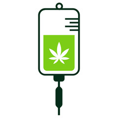 Medical cannabis infusion drip vector icon design