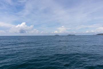 Fototapeta na wymiar sea view on sunny day from yacht cruise at Phuket, Thailand