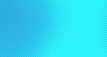 Blue halftone pop art background abstract vector comics style blank layout template with clouds beams and isolated dots pattern. For sale banner for your designe 1960s. with copy space eps10