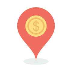 Bank Location Vector illustration. Modern flat Icon for Business & Office. 