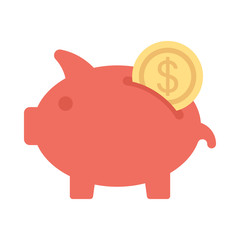 Piggy Bank Vector illustration. Modern flat Icon for Business & Office. 